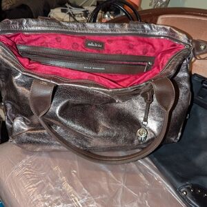 Metallic Brown Handbag with Red Interior Stella And Dot